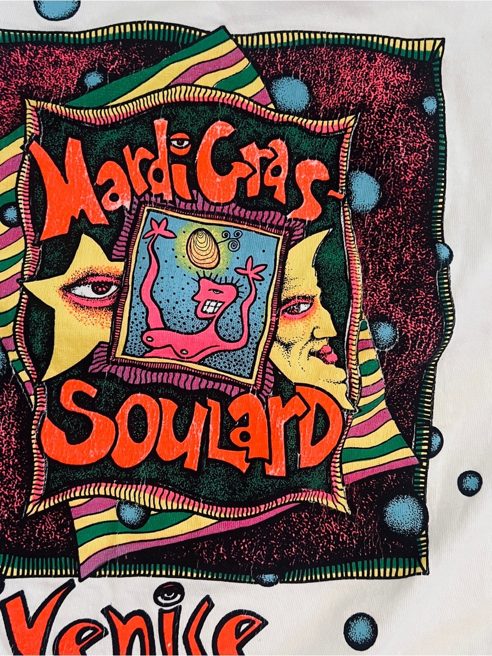 Mardi Gras Souland Short Sleeve Graphic Tee - White/Multicolor